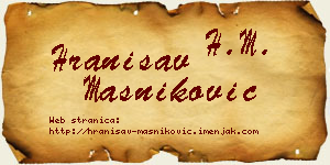Hranisav Masniković vizit kartica